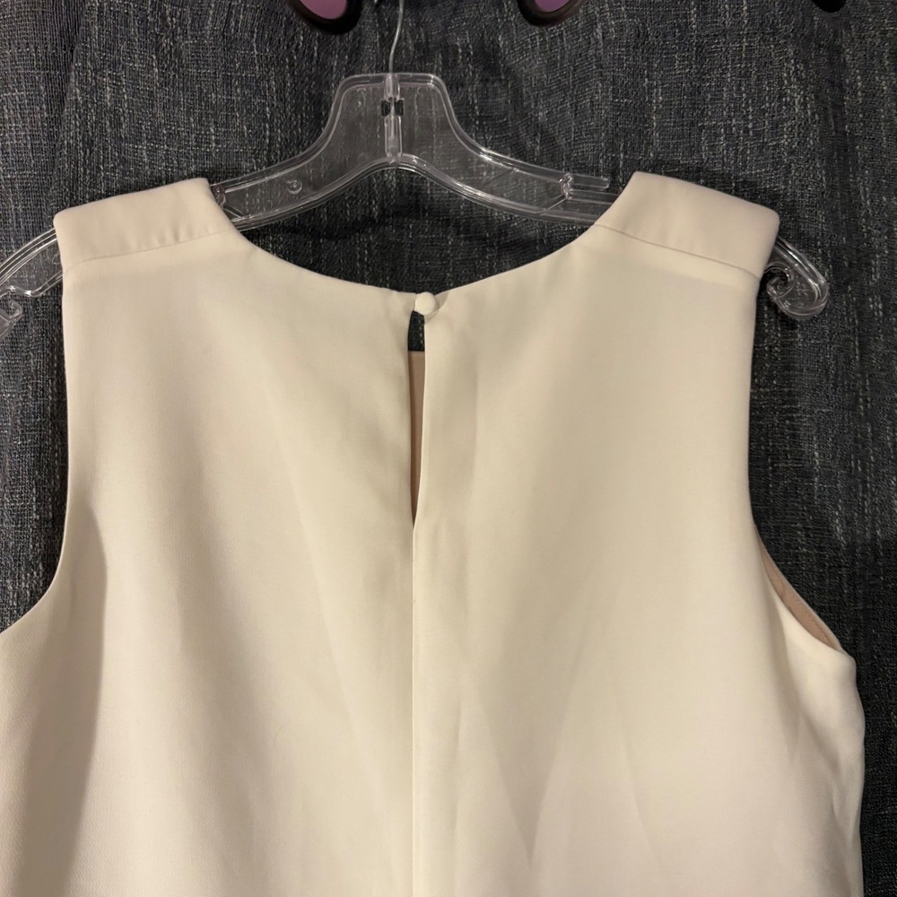 H&M Colorblock Sleeveless Sheath Dress Black Cream Business Casual (Women's 8) - Picture 3 of 6